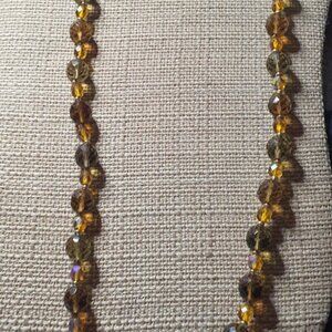 Joan Rivers Smokey Brown Faceted Crystal Necklace